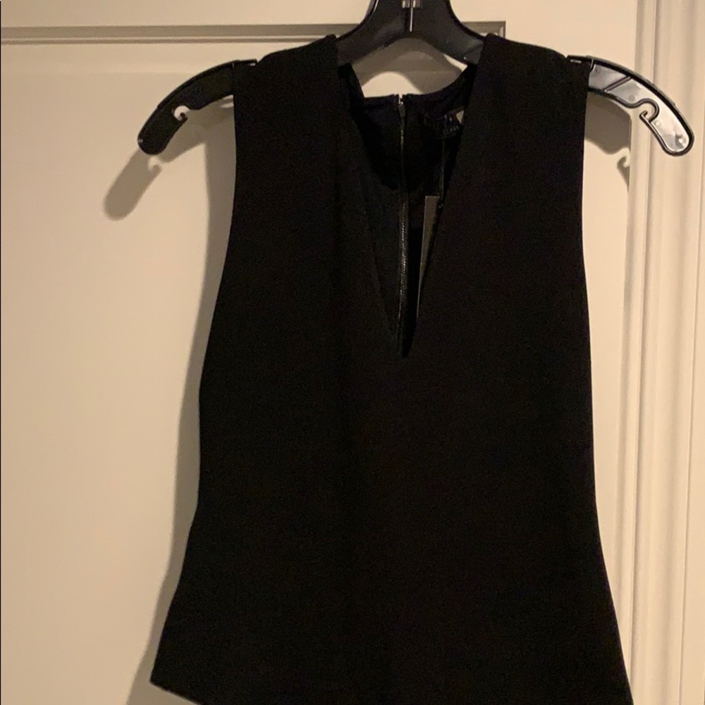 NWT Alice & Olivia black v neck bodysuit-Med